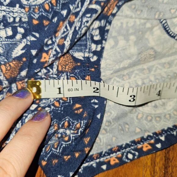 5 For $25 No Boundaries Blue and White Elephant Boho Buttery Soft Shorts - Picture 7 of 7